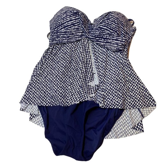 NWT Christina Flare Navy/White Swimsuit - Picture 1 of 2